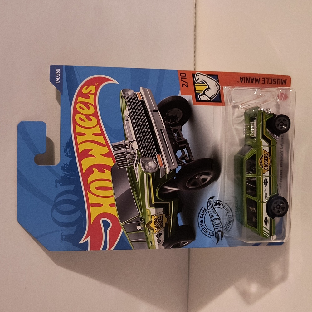 1D2 Hot Wheels 64 Nova Wagon  gasser with shipping protector chevy